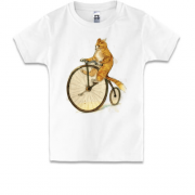 Дитяча футболка Кіт на велосипеді