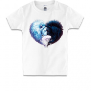 Детская футболка с сердцем из львов
