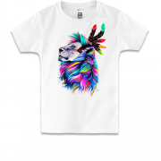 Детская футболка со львом-индейцем
