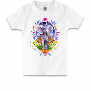 Детская футболка с арт-слоном