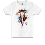 Детская футболка с акварельным слоном