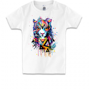 Детская футболка с абстрактным тигром