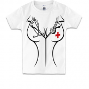 Детская футболка с силуэтом медсестры