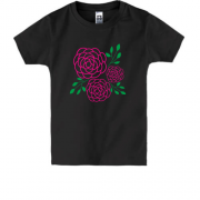 Дитяча футболка з трояндами (контур)