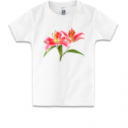 Детская футболка с розовыми лилиями