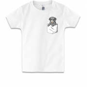 Дитяча футболка з собачкою в кишені