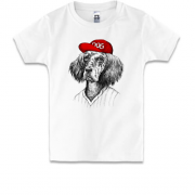 Детская футболка с собакой в бейсболке