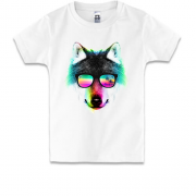 Детская футболка с волком-путешественником