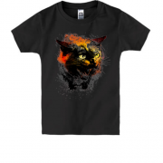 Детская футболка с огненным котом