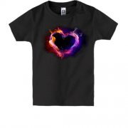 Детская футболка с огненным сердцем