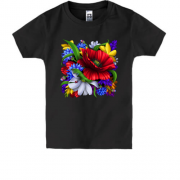 Детская футболка с цветочным орнаментом