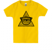 Детская футболка с масонским Всевидящим оком в очках