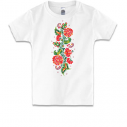 Дитяча футболка з петриківським орнаментом в стилі вишиванки