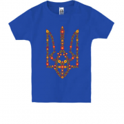 Дитяча футболка з квітковим гербом України (2)