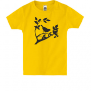Детская футболка птичка на дереве