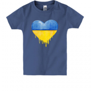 Детская футболка с желто-синим сердцем