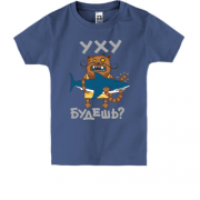 Детская футболка Кот и акула Уху будешь?