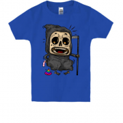 Детская футболка со смертью и радужной какашкой