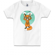 Детская футболка с счастливой лисичкой