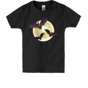 Дитяча футболка з кажанами на тлі місяця