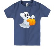 Дитяча футболка з привидом і гарбузом