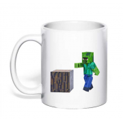 Чашка Minecraft "Зомби с кубом"