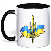 Чашка с гербом Украины и флагом