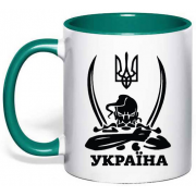 Чашка "Козак с саблями" и герб Украины