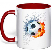 Чашка "Футбольный мяч" огнем и водой