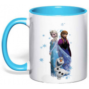 Чашка "Холодное сердце" Эльза с Анной и снеговик