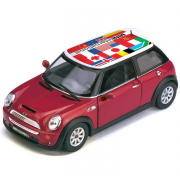Машинка Kinsmart Mini Cooper S с флагом