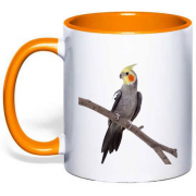 Чашка с картинкой "Попугай Корелла" на ветке