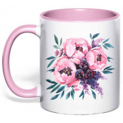 Чашка с принтом акварельные цветы