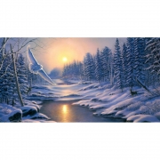 Алмазная живопись на подрамнике "Заповедный лес"