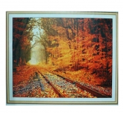 Алмазная мозаика "Осень на железной дороге"
