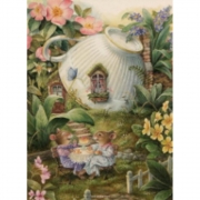 Алмазная мозаика на подрамнике "Мышиный дом"