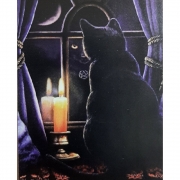 Алмазна мозаїка неонова "Чорний кіт" без підрамника
