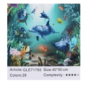 Алмазная мозаика по номерам "Подводный мир"