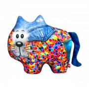 Антистресова іграшка м'яконабивна "Кіт джинсовий"