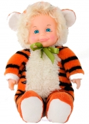 Большая мягконабивная кукла в костюме тигренка