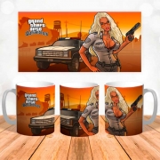 Чашка 3Д принт Grand Theft Auto "Девушка с пистолетом"