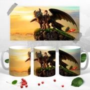 Чашка "Как приручить дракона" Викинг и Беззубик