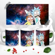 Чашка "Рик и Морти" на фоне космоса