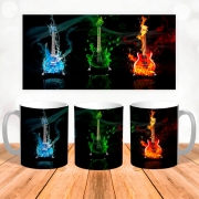 Чашка "Три кольорові гітари в полум'ї"
