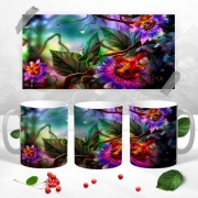 Чашка с 3Д фото сказочный мир цветов