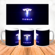 Чашка с 3Д принтом "Логотип Tesla"