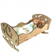 Деревянная кроватка для кукол