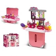 Детская кухня 3 в 1 розовый цвет
