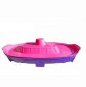 Детская песочница с крышкой "Кораблик" фиолетово-розовая