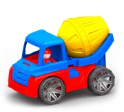 Дитяча різнобарвна вантажна бетономішалка